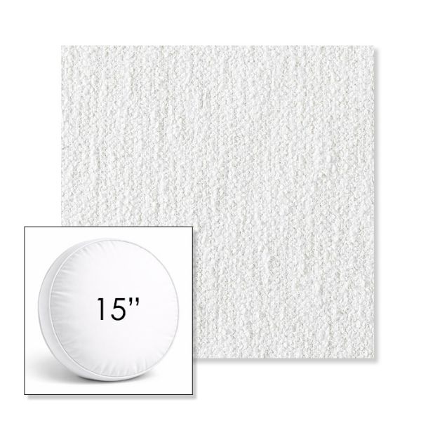 Picture of Improve White | 15" Round Boxed Sunbrella® Outdoor Pillow (3" Thick)