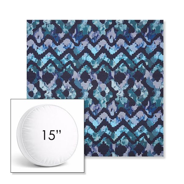Picture of Inga Waterscape | 15" Round Boxed Sunbrella® Outdoor Pillow (3" Thick)