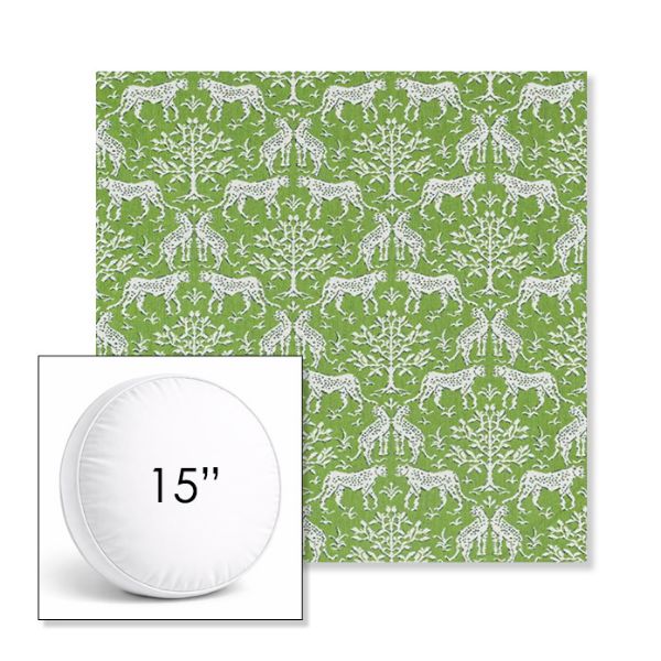 Picture of Jaipur Frame Chive | 15" Round Boxed Sunbrella® Outdoor Pillow (3" Thick)