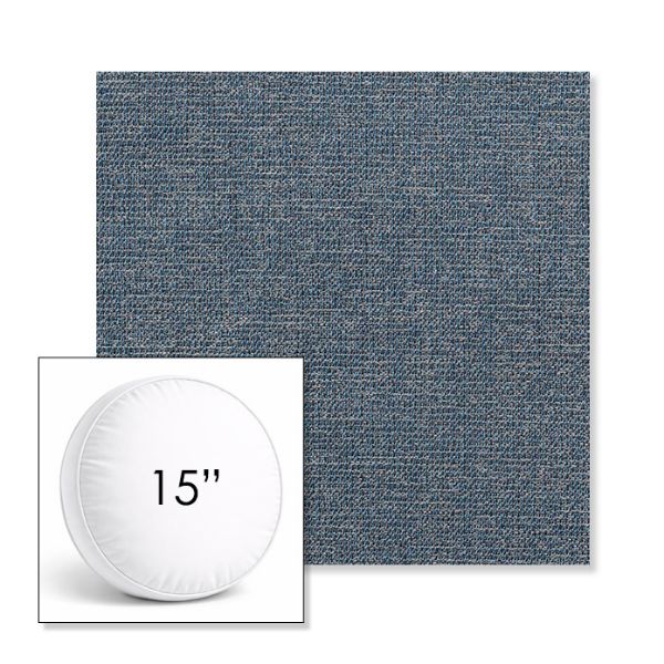 Picture of Kismet Denim | 15" Round Boxed Sunbrella® Outdoor Pillow (3" Thick)