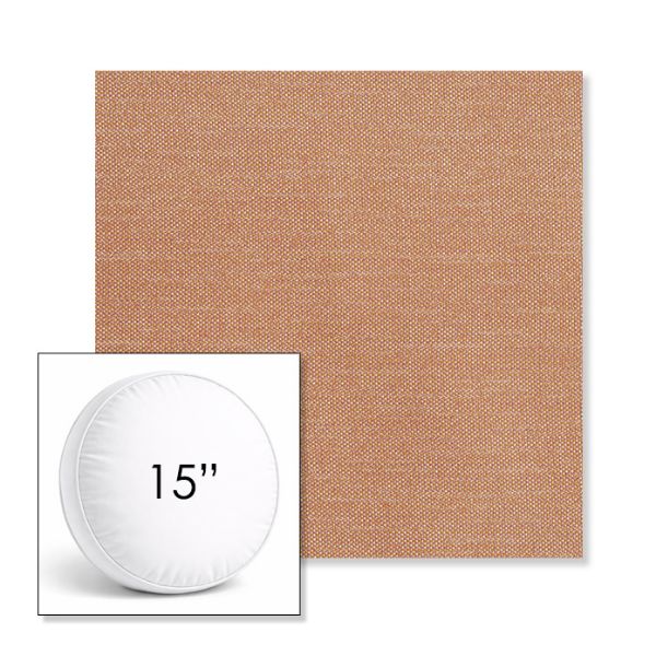 Picture of Kudos Peach | 15" Round Boxed Sunbrella® Outdoor Pillow (3" Thick)