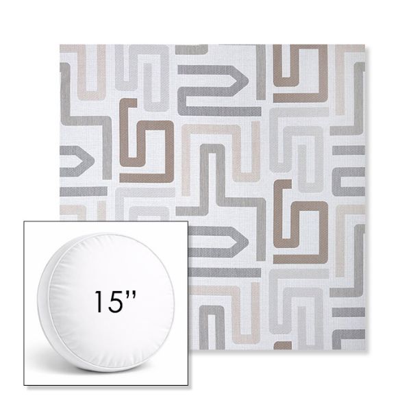 Picture of Labyrinth Cloud | 15" Round Boxed Sunbrella® Outdoor Pillow (3" Thick)