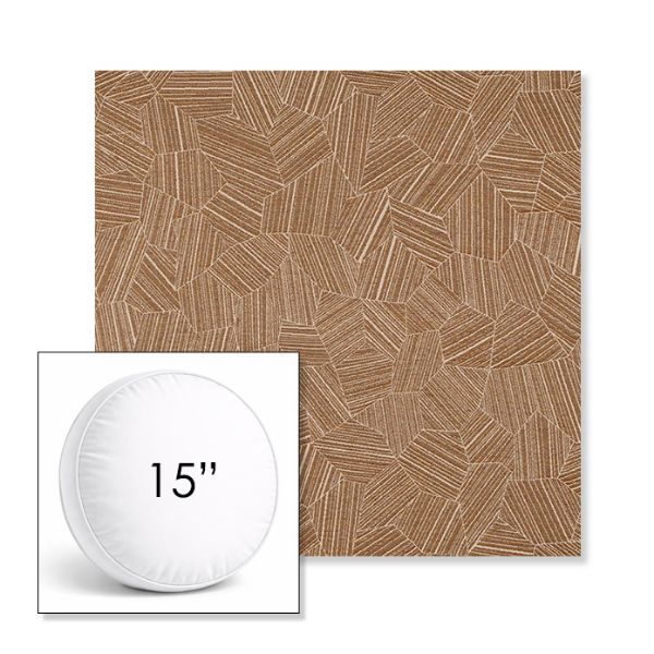 Picture of Leaf Structure Copper | 15" Round Boxed Sunbrella® Outdoor Pillow (3" Thick)