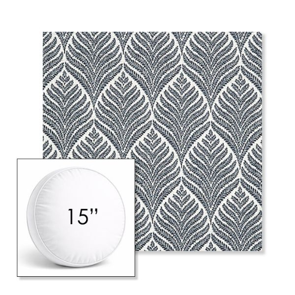 Picture of Linnaeus Indigo | 15" Round Boxed Sunbrella® Outdoor Pillow (3" Thick)