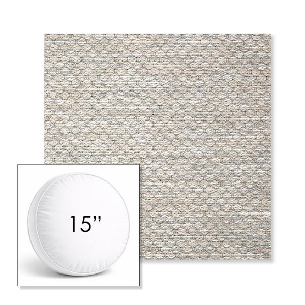 Picture of Litchfield Fog | 15" Round Boxed Sunbrella® Outdoor Pillow (3" Thick)