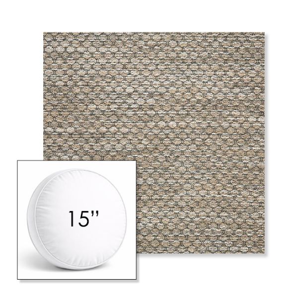 Picture of Litchfield Pebble | 15" Round Boxed Sunbrella® Outdoor Pillow (3" Thick)