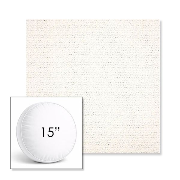 Picture of Litchfield Snow | 15" Round Boxed Sunbrella® Outdoor Pillow (3" Thick)