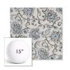 Picture of Martha Floral Periwinkle | 15" Round Boxed Sunbrella® Outdoor Pillow (3" Thick)