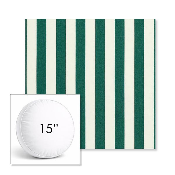 Picture of Mason Forest Green | 15" Round Boxed Sunbrella® Outdoor Pillow (3" Thick)