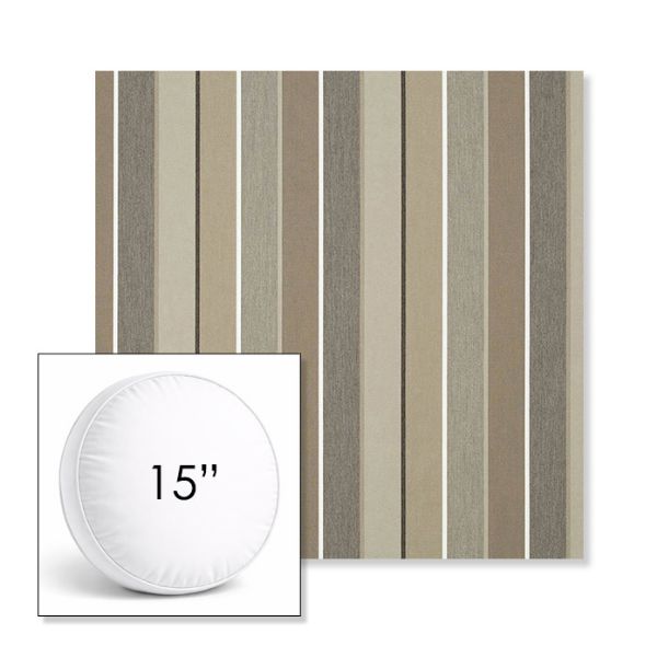 Picture of Milano Char | 15" Round Boxed Sunbrella® Outdoor Pillow (3" Thick)