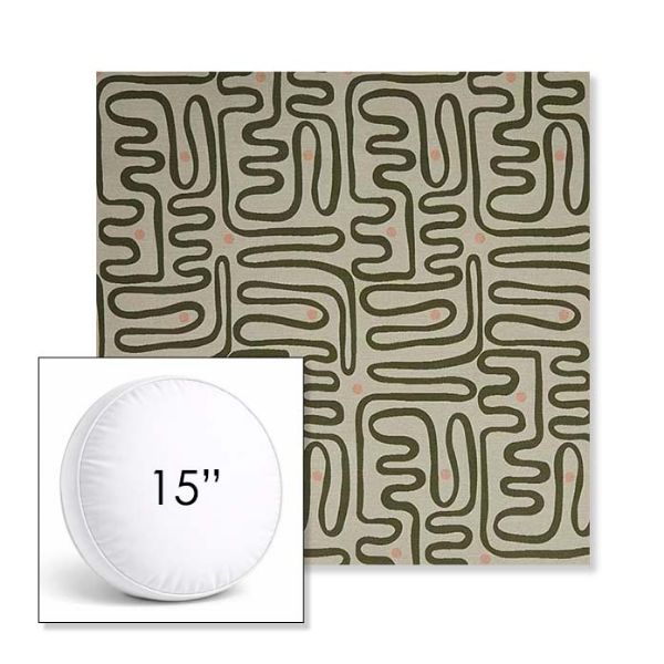 Picture of Nema Sagebrush | 15" Round Boxed Sunbrella® Outdoor Pillow (3" Thick)