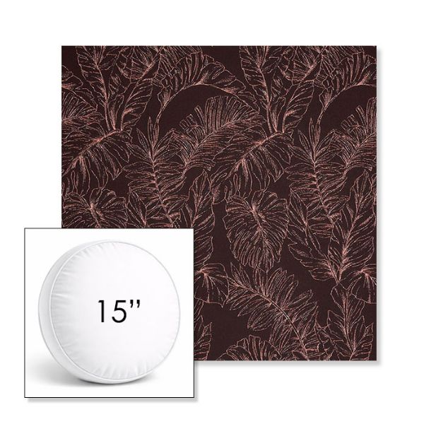 Picture of Palma Sangria | 15" Round Boxed Sunbrella® Outdoor Pillow (3" Thick)