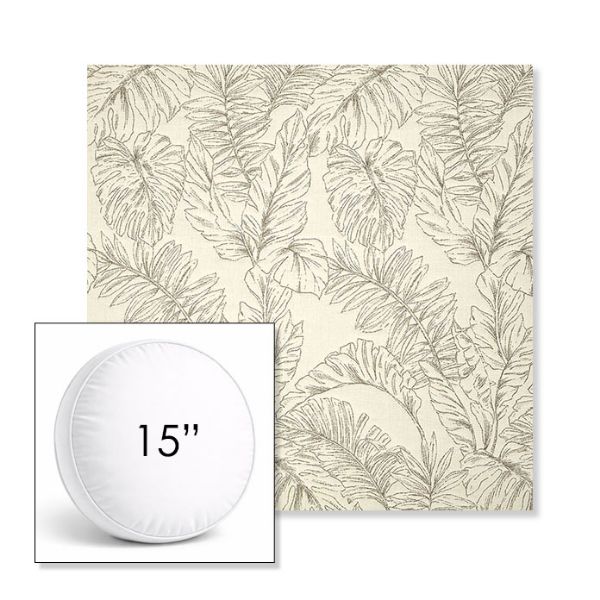 Picture of Palma Whitesand | 15" Round Boxed Sunbrella® Outdoor Pillow (3" Thick)