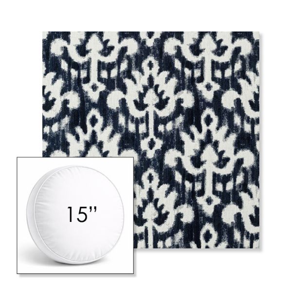 Picture of Patra Indigo | 15" Round Boxed Sunbrella® Outdoor Pillow (3" Thick)