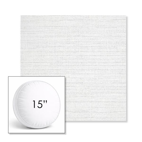 Picture of Piazza White | 15" Round Boxed Sunbrella® Outdoor Pillow (3" Thick)