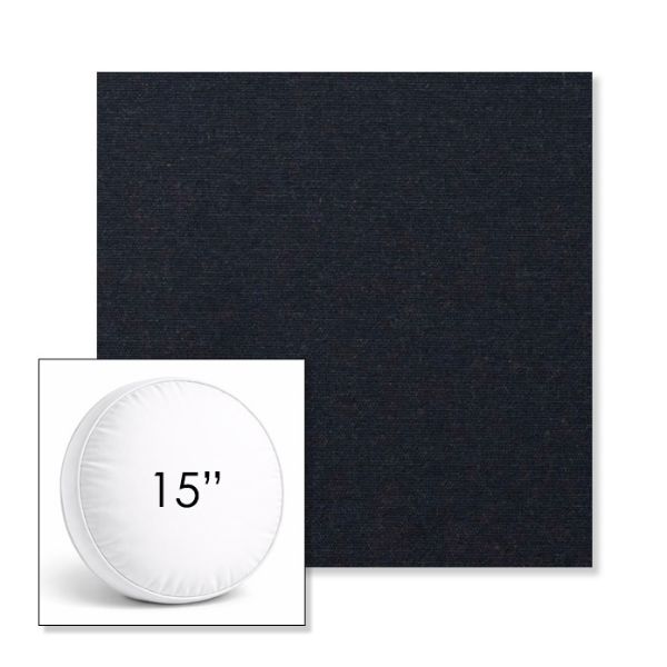 Picture of Play Navy | 15" Round Boxed Sunbrella® Outdoor Pillow (3" Thick)