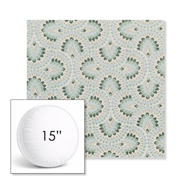 Picture of Plume Spring | 15" Round Boxed Sunbrella® Outdoor Pillow (3" Thick)