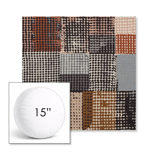 Picture of Pop Punchcard | 15" Round Boxed Sunbrella® Outdoor Pillow (3" Thick)