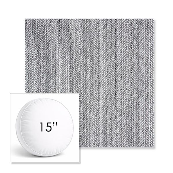 Picture of Posh Graphite | 15" Round Boxed Sunbrella® Outdoor Pillow (3" Thick)