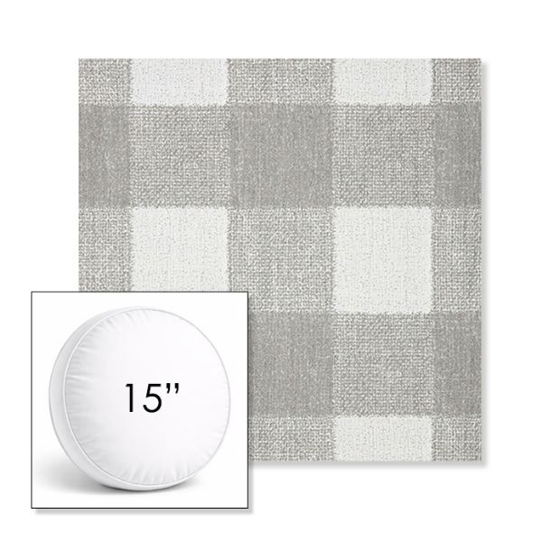 Picture of Preso Pebble | 15" Round Boxed Sunbrella® Outdoor Pillow (3" Thick)
