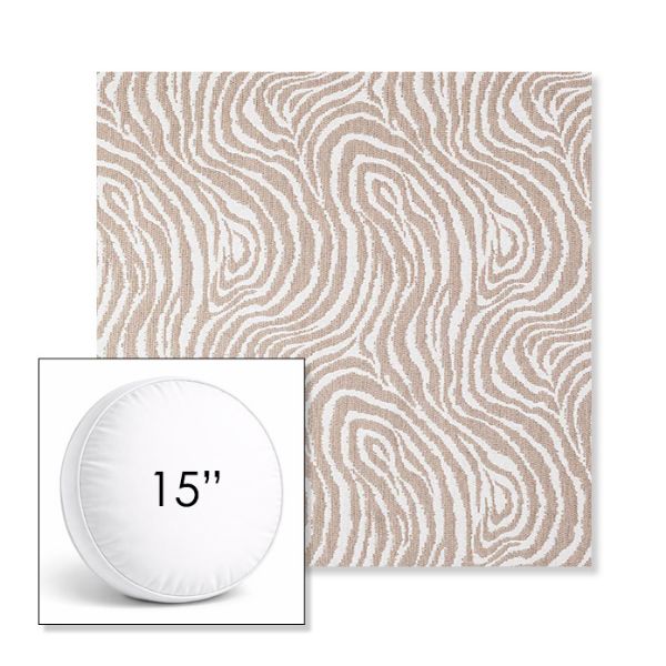 Picture of Rapids Camel | 15" Round Boxed Sunbrella® Outdoor Pillow (3" Thick)