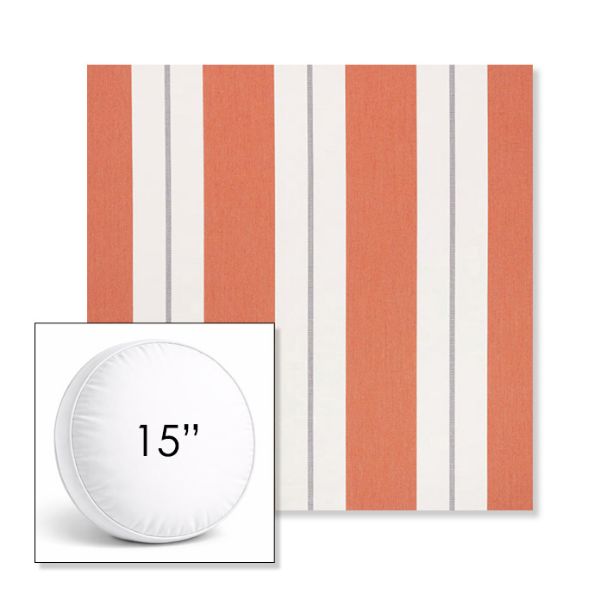 Picture of Relate Persimmon | 15" Round Boxed Sunbrella® Outdoor Pillow (3" Thick)