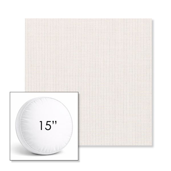 Picture of Replay Linen | 15" Round Boxed Sunbrella® Outdoor Pillow (3" Thick)