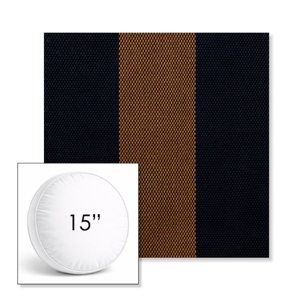 Picture of Rothko Bourbon Blue | 15" Round Boxed Sunbrella® Outdoor Pillow (3" Thick)