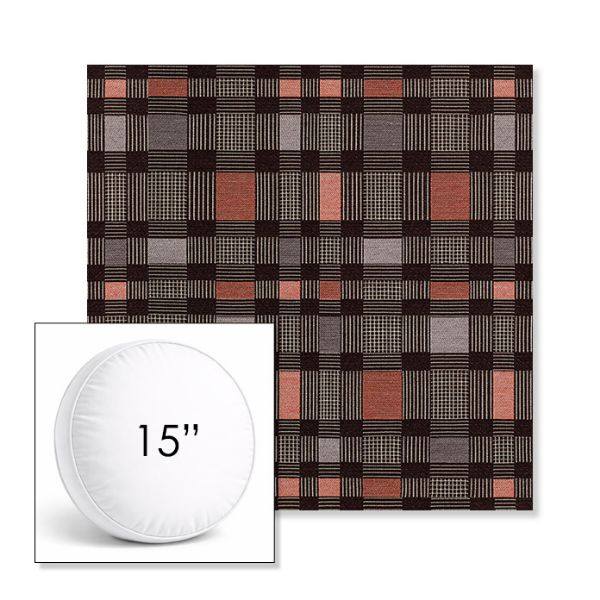 Picture of Rubix Huckleberry | 15" Round Boxed Sunbrella® Outdoor Pillow (3" Thick)