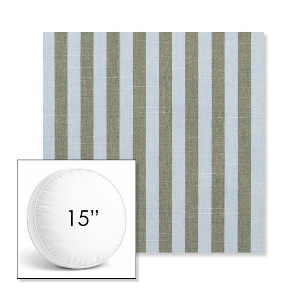 Picture of Sail Away Aloe | 15" Round Boxed Sunbrella® Outdoor Pillow (3" Thick)