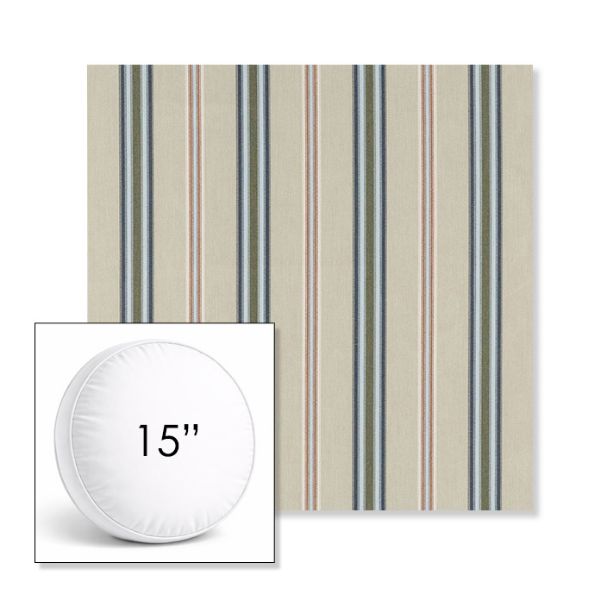 Picture of Saltillo Sagebrush | 15" Round Boxed Sunbrella® Outdoor Pillow (3" Thick)