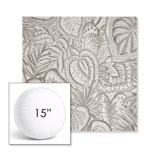 Picture of Sensibility Linen | 15" Round Boxed Sunbrella® Outdoor Pillow (3" Thick)