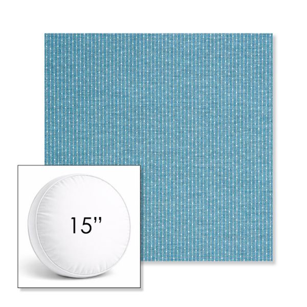 Picture of Solo Sky | 15" Round Boxed Sunbrella® Outdoor Pillow (3" Thick)