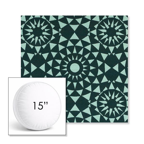 Picture of Sundial Seaweed | 15" Round Boxed Sunbrella® Outdoor Pillow (3" Thick)