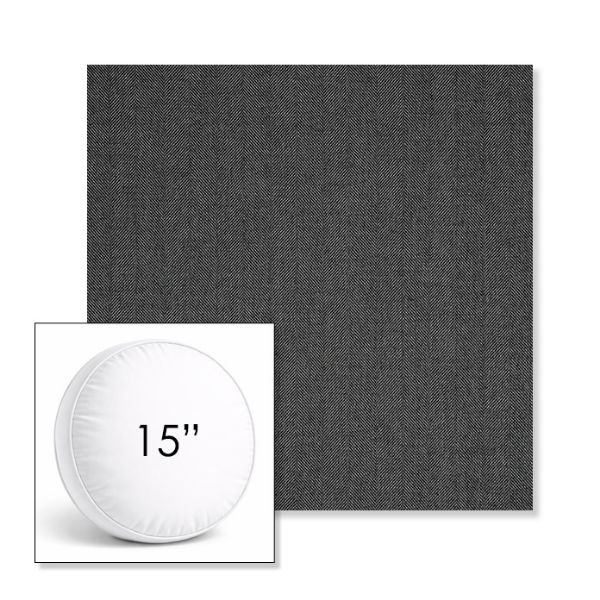 Picture of Switch Ash | 15" Round Boxed Sunbrella® Outdoor Pillow (3" Thick)