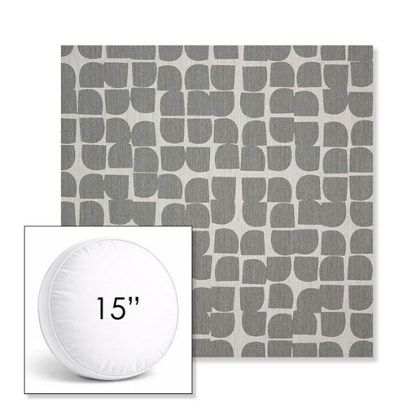 Picture of Toggle Greystone | 15" Round Boxed Sunbrella® Outdoor Pillow (3" Thick)