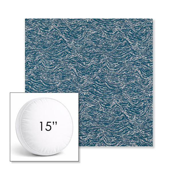 Picture of Undercurrent Lagoon | 15" Round Boxed Sunbrella® Outdoor Pillow (3" Thick)