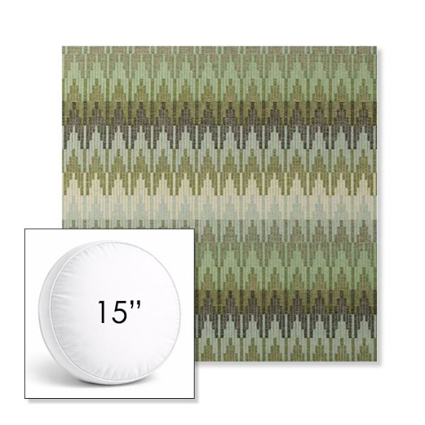 Picture of Valley Herbal | 15" Round Boxed Sunbrella® Outdoor Pillow (3" Thick)