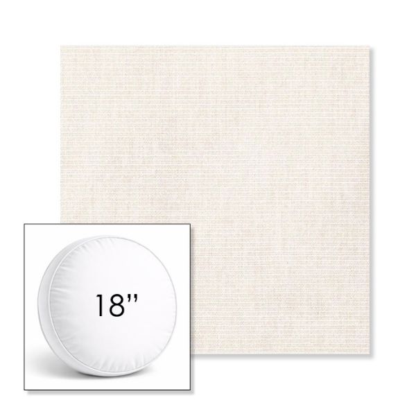 Picture of Ambrose Linen | 18" Round Boxed Sunbrella® Outdoor Pillow (3" Thick)