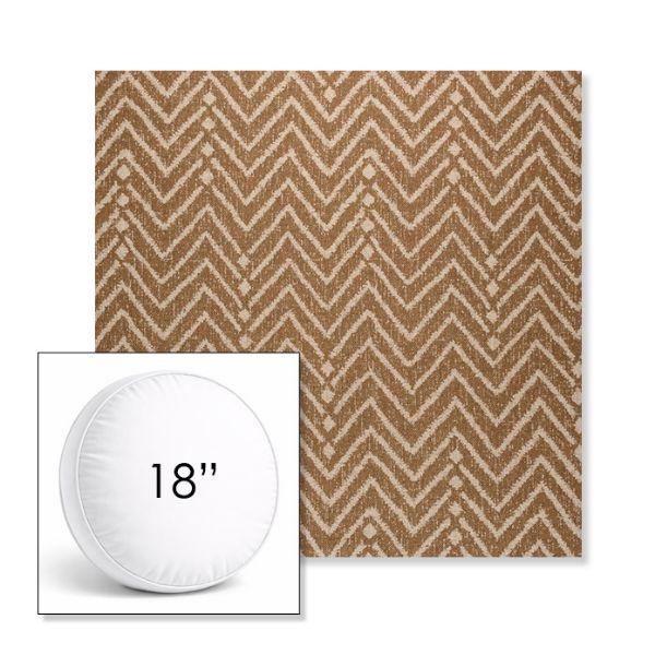 Picture of Argo Toffee | 18" Round Boxed Sunbrella® Outdoor Pillow (3" Thick)