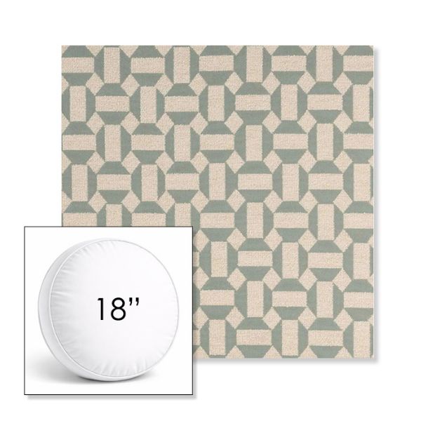 Picture of Assemble Mist | 18" Round Boxed Sunbrella® Outdoor Pillow (3" Thick)