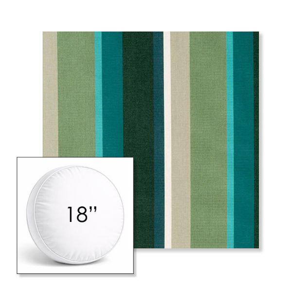 Picture of Beaming Lagoon | 18" Round Boxed Sunbrella® Outdoor Pillow (3" Thick)