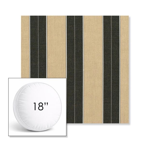 Picture of Berenson Tuxedo | 18" Round Boxed Sunbrella® Outdoor Pillow (3" Thick)