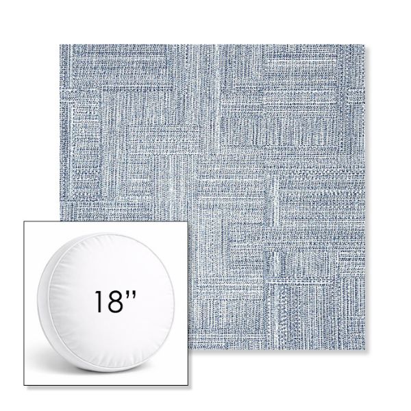 Picture of Boro Indigo | 18" Round Boxed Sunbrella® Outdoor Pillow (3" Thick)