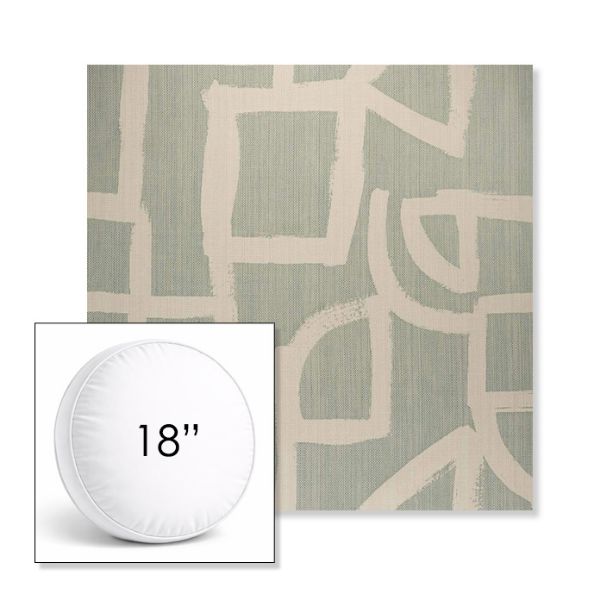 Picture of Brushstroke Duckegg | 18" Round Boxed Sunbrella® Outdoor Pillow (3" Thick)