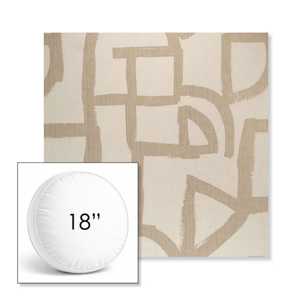 Picture of Brushstroke Stucco | 18" Round Boxed Sunbrella® Outdoor Pillow (3" Thick)