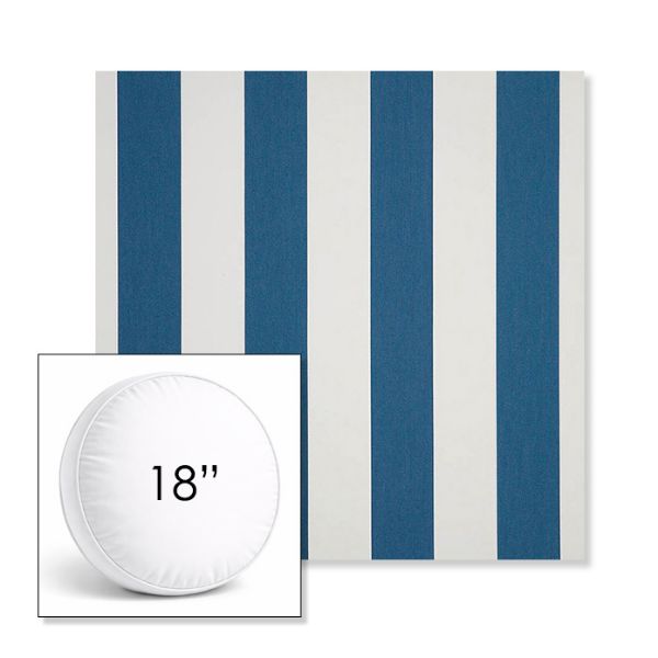 Picture of Cabana Regatta | 18" Round Boxed Sunbrella® Outdoor Pillow (3" Thick)