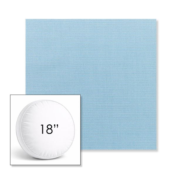 Picture of Canvas Air Blue | 18" Round Boxed Sunbrella® Outdoor Pillow (3" Thick)