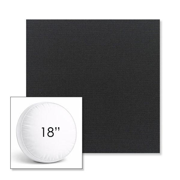 Picture of Canvas Black | 18" Round Boxed Sunbrella® Outdoor Pillow (3" Thick)