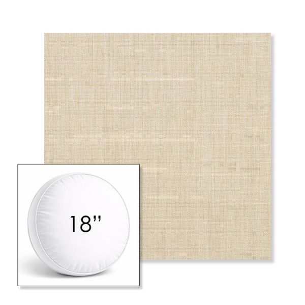 Picture of Canvas Flax | 18" Round Boxed Sunbrella® Outdoor Pillow (3" Thick)